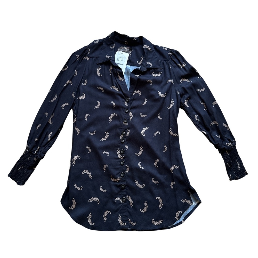 Black Blouse with Light Pattern